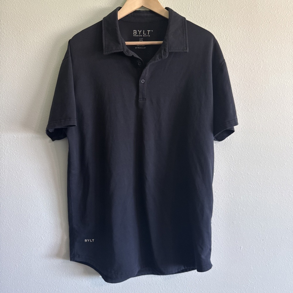 BYLT Premium Basics Polo Shirt Mens XL Navy Lux Performance Stretch